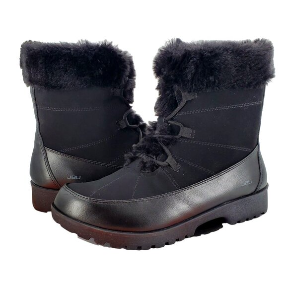 JBU Boots Womans 9 Faux Fur Winter Outdoor Combat Water Resistant Shoes - Picture 1 of 13